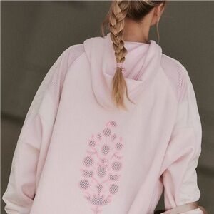 NWT- Free People Racing Stripes Hoodie - Color: Heirloom Pink Combo size M